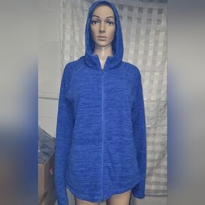 TEK GEAR - Blue Marled Zip Up Hooded Jacket.  Size XL.